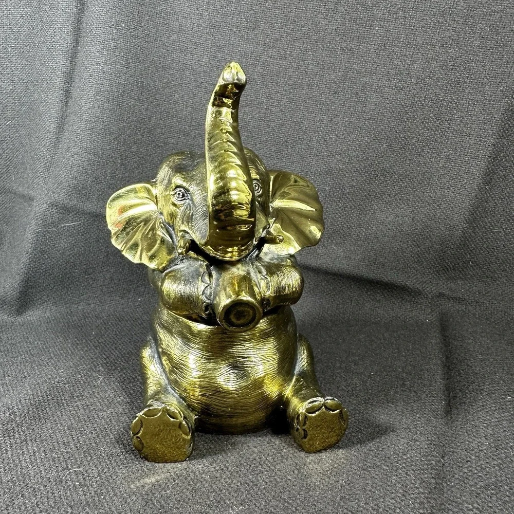 Jennings Brothers Brass Elephant JB USA French Bronze Trinket Box 2lb 12oz ANTG